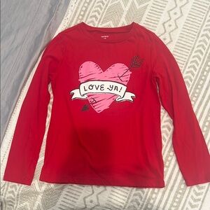 Carter's Red‎ Long Sleeve Tee with Heart Design